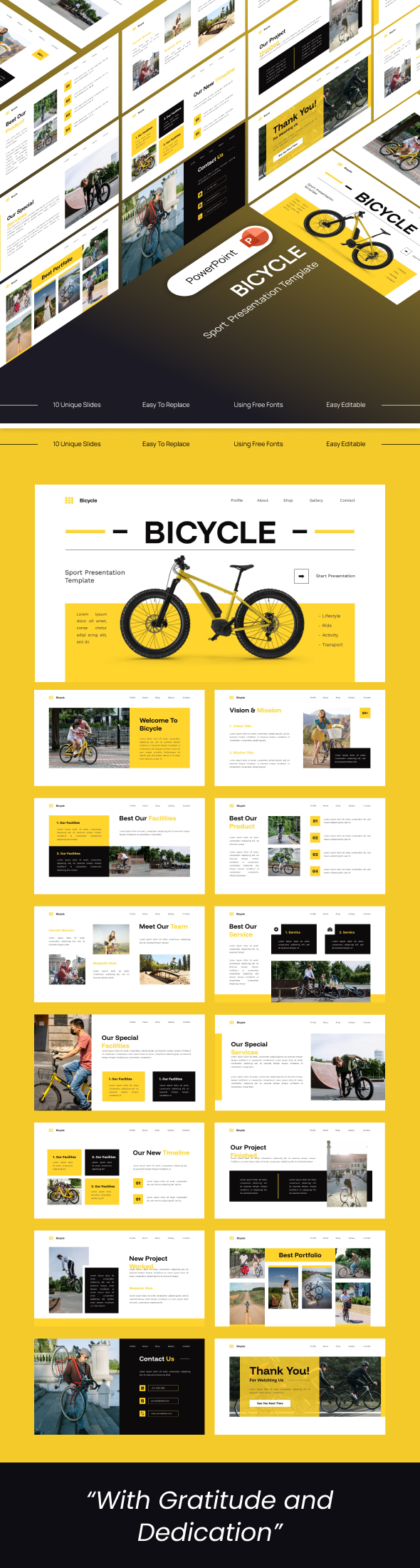 Bicycle Powerpoint Template, Presentation Templates GraphicRiver